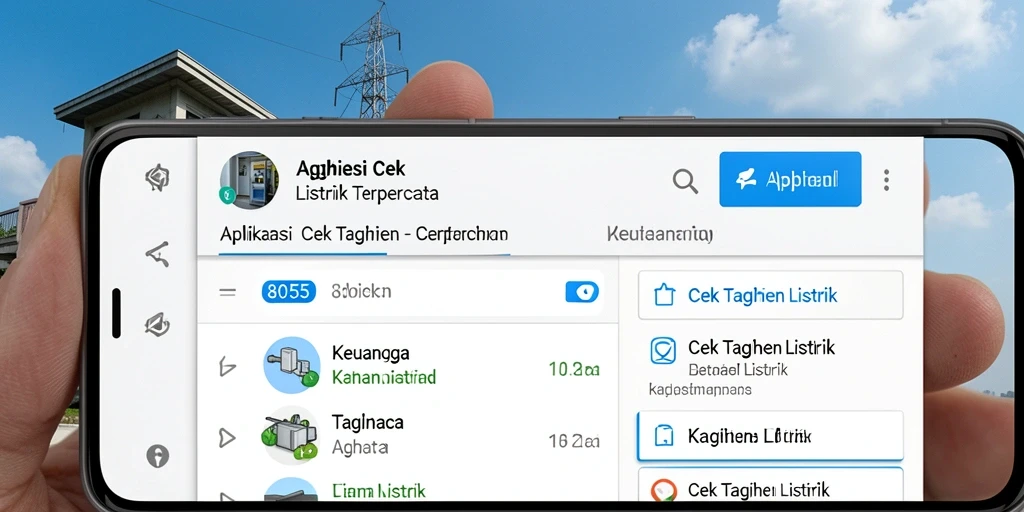 Tampilan antarmuka aplikasi Cek Tagihan Listrik 8055 yang sederhana dan efisien.