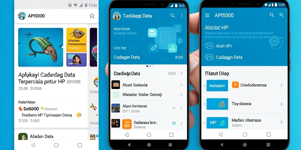 Antarmuka pengguna API5000 dengan fungsi pencadangan data yang mudah.