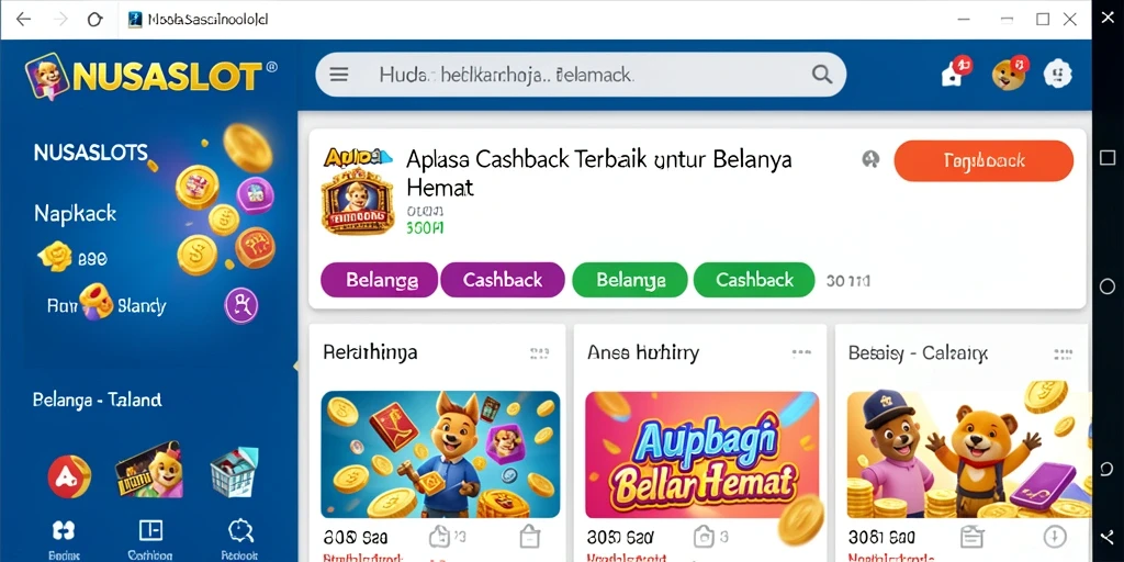 Antarmuka NUSASLOTS yang menarik dan fungsional untuk cashback.