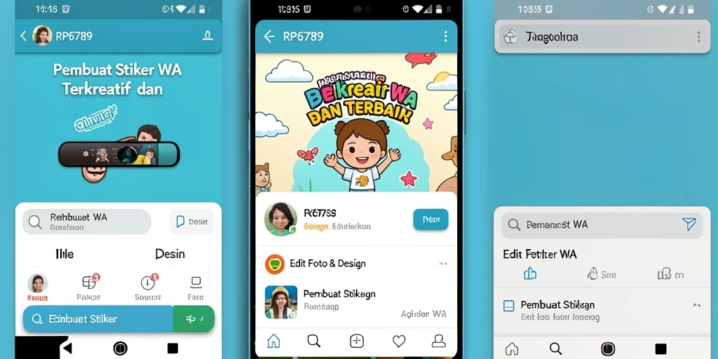 Tampilan antarmuka pengguna aplikasi Pembuat Stiker WA yang intuitif.