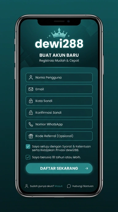 Cara Mudah Registrasi Akun Baru dewi288
